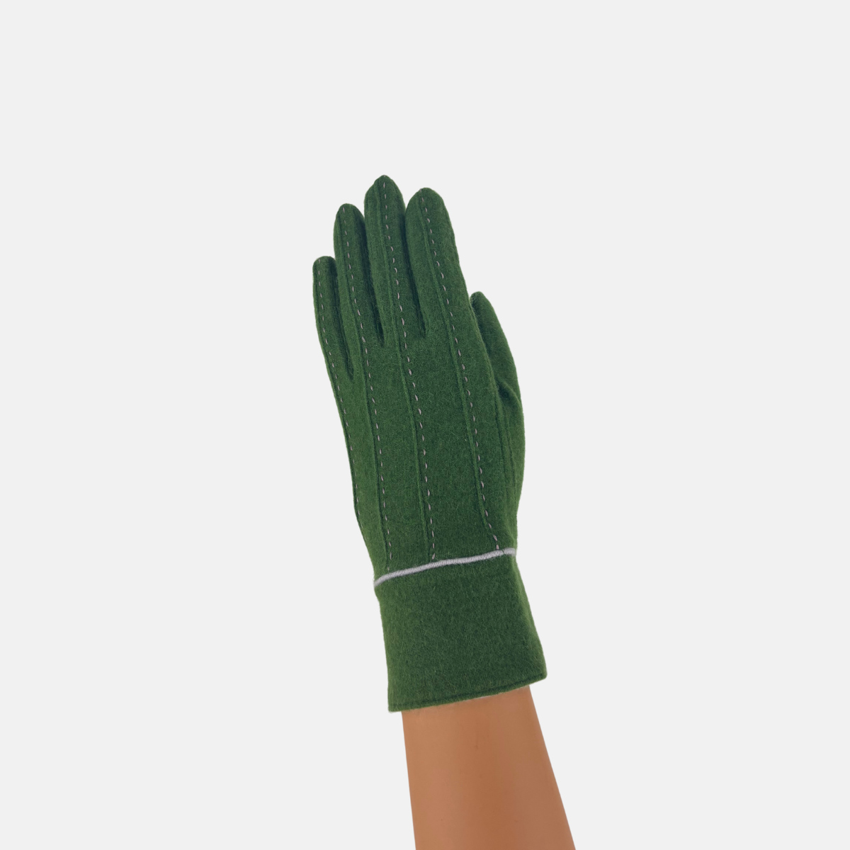 L'Apero Broderie Cashmere Texting Gloves Green - Big Bag NY