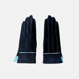L'Apero Broderie Cashmere Texting Gloves Navy - Big Bag NY