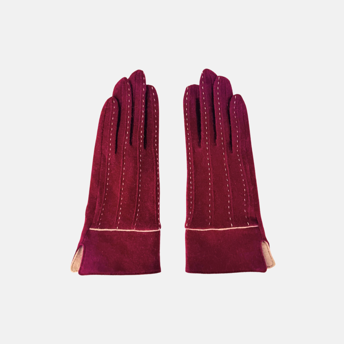 L'Apero Broderie Cashmere Texting Gloves Wine - Big Bag NY
