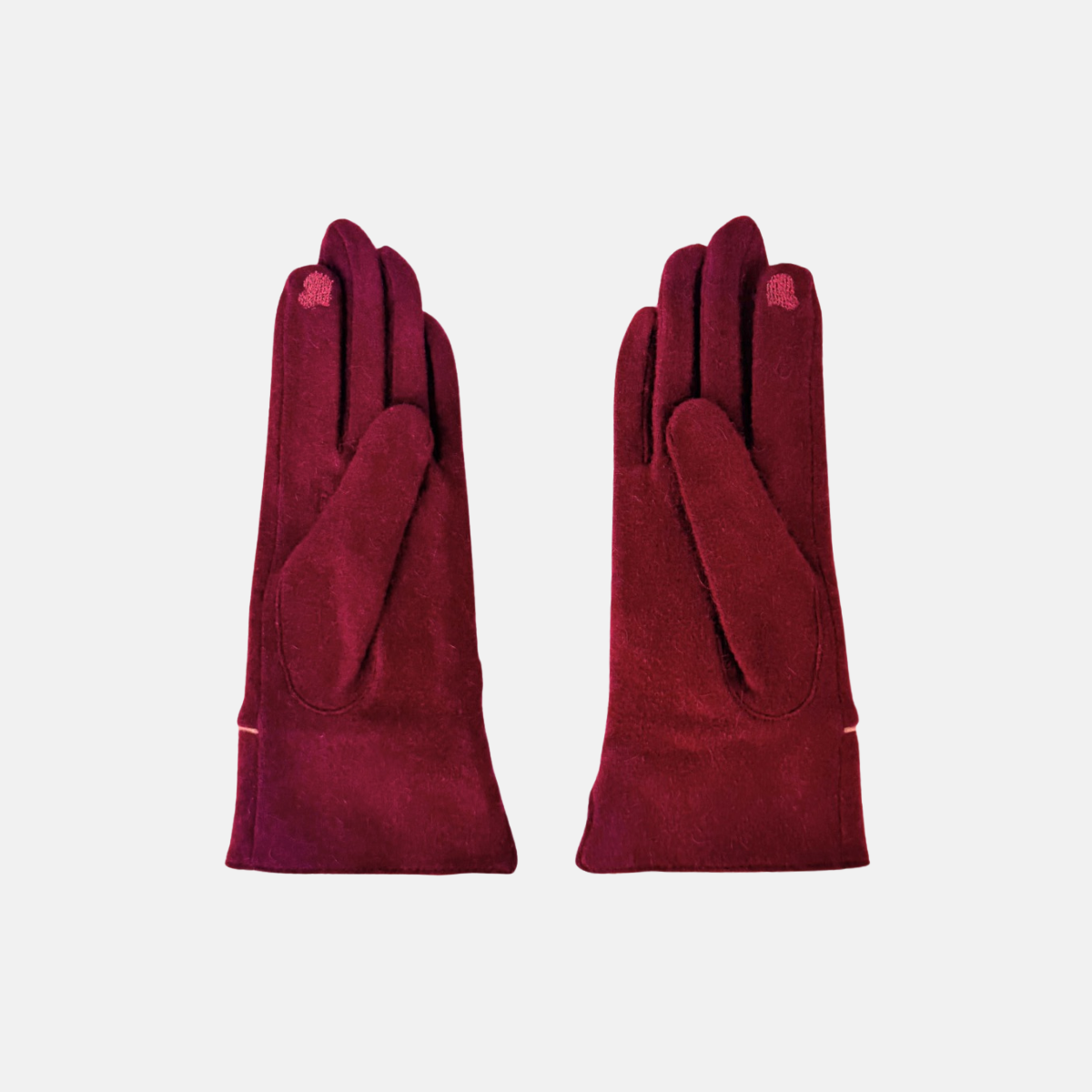 L'Apero Broderie Cashmere Texting Gloves Wine - Big Bag NY