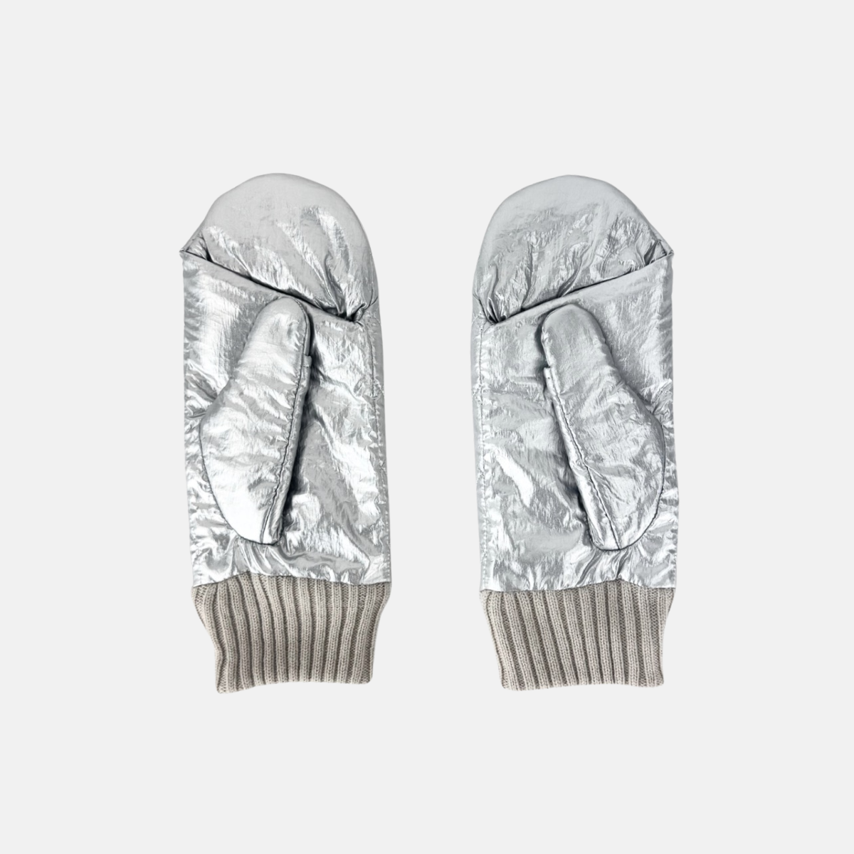 L'Apero DAMIER 2 Quilted Mittens Silver - Big Bag NY