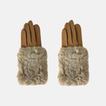 L'Apero Flottante Fur Cuff Gloves Camel - Big Bag NY