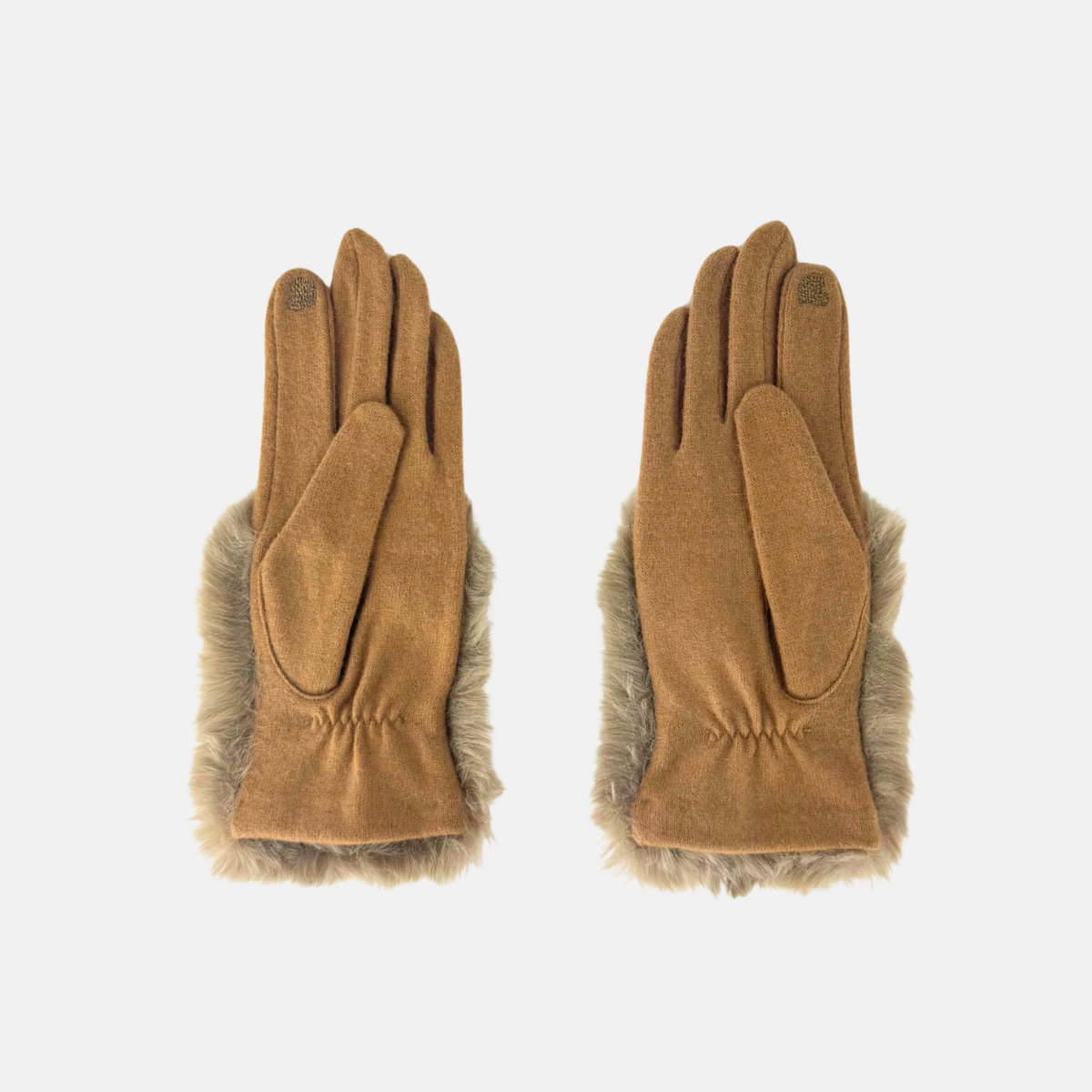 L'Apero Flottante Fur Cuff Gloves Camel - Big Bag NY