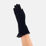 L'Apero VENISSIEUX Long Texting Glove with Faux Fur Trim Black - Big Bag NY