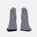 L'Apero VENISSIEUX Long Texting Glove with Faux Fur Trim Dark Grey - Big Bag NY
