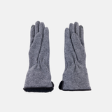 L'Apero VENISSIEUX Long Texting Glove with Faux Fur Trim Dark Grey - Big Bag NY