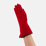 L'Apero VENISSIEUX Long Texting Glove with Faux Fur Trim Red - Big Bag NY