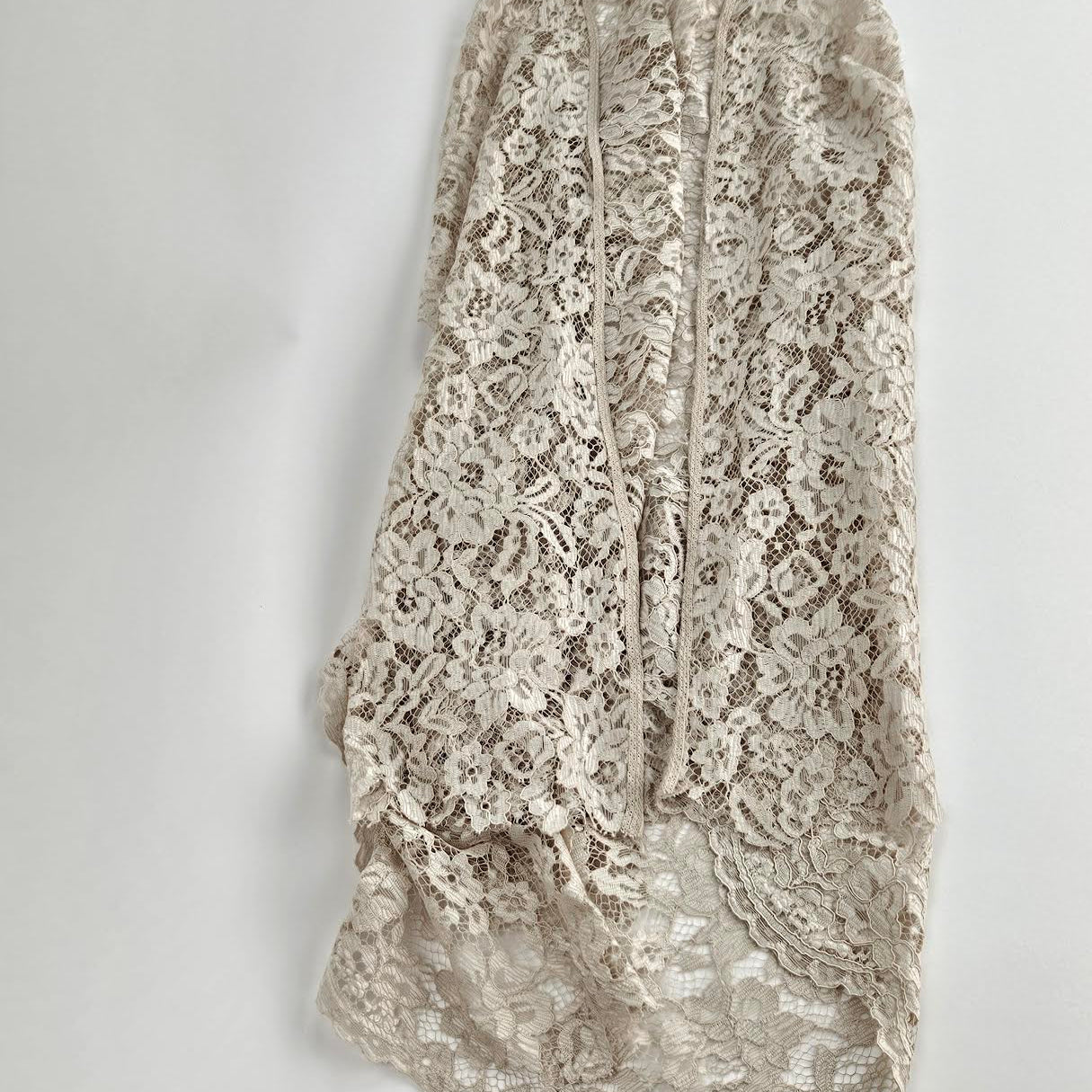Lace Shawl Coverup in Beige - Big Bag NY