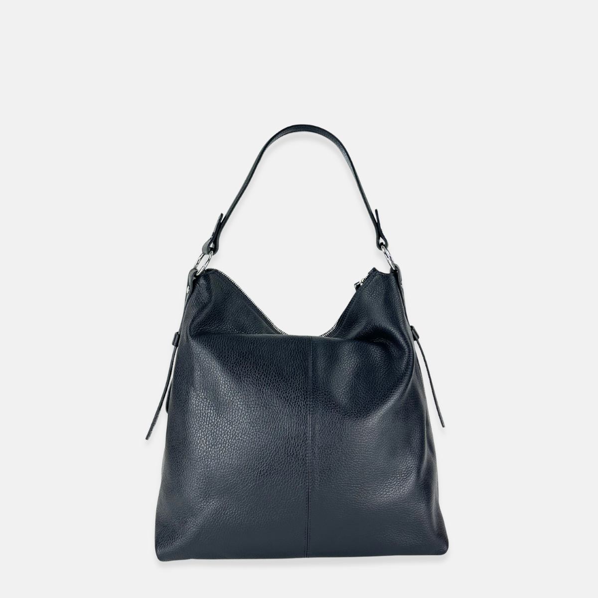 Large Pebble Leather Bucket Bag with Crossbody Strap - Big Bag NY