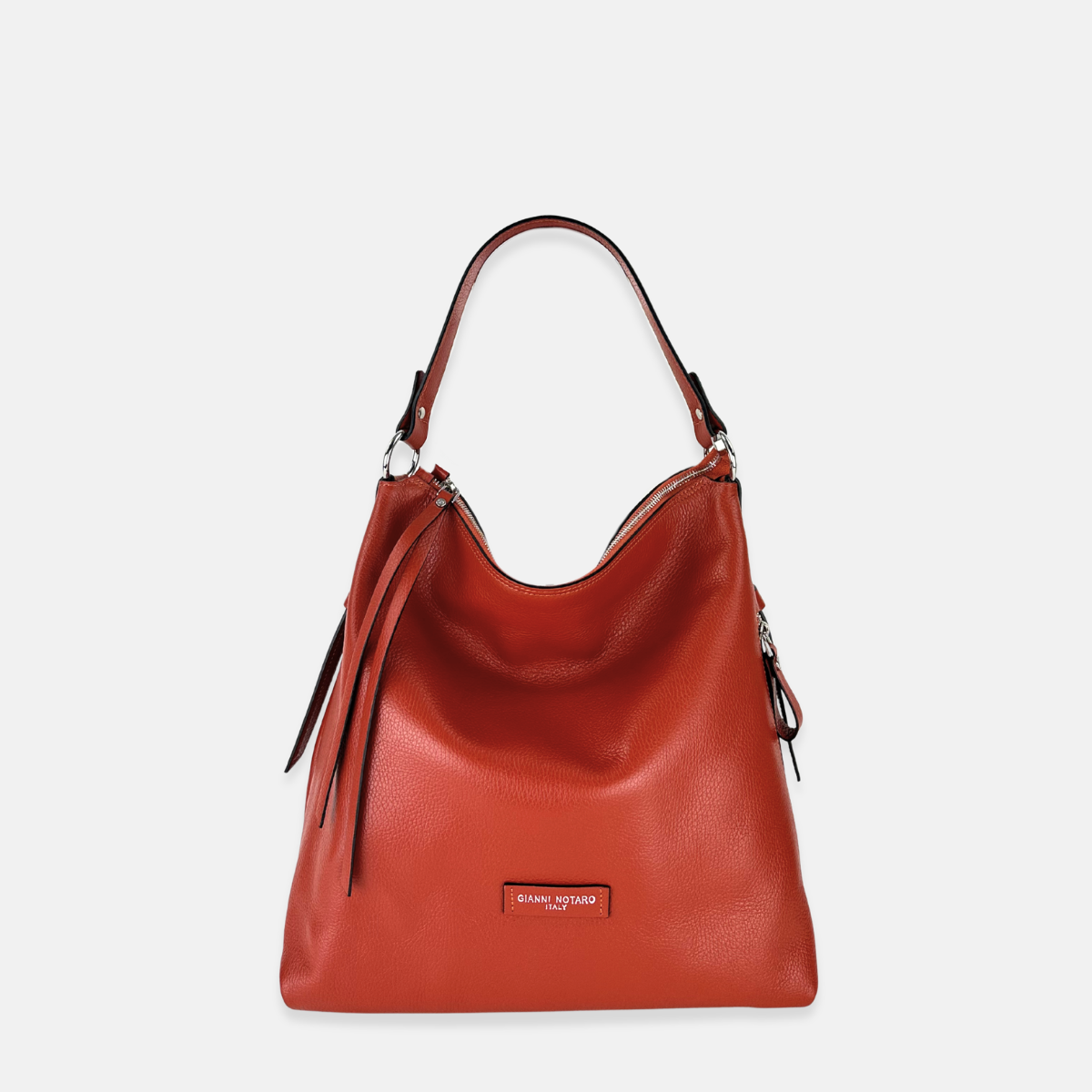 Large Pebble Leather Bucket Bag with Crossbody Strap - Big Bag NY