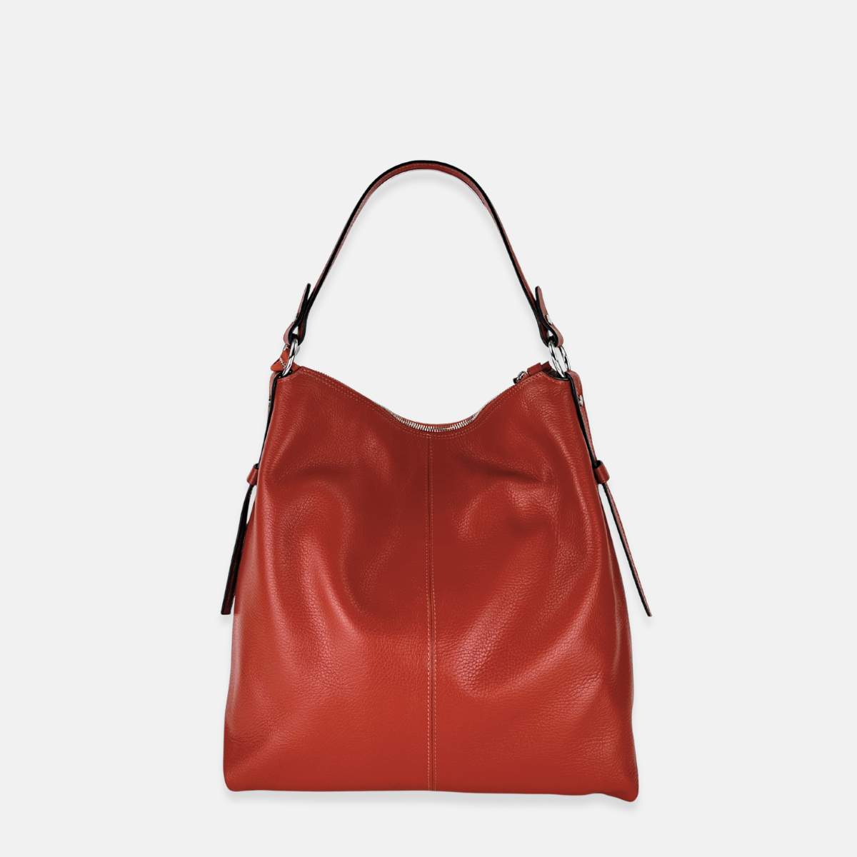 Large Pebble Leather Bucket Bag with Crossbody Strap - Big Bag NY