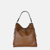 Large Pebble Leather Bucket Bag with Crossbody Strap - Big Bag NY