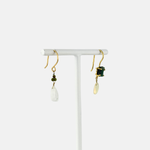 Le Fourbi de Capucine Asymmetric Green Gemstone Drop Earrings2-Big Bag NY
