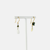 Le Fourbi de Capucine Asymmetric Green Gemstone Drop Earrings2-Big Bag NY