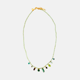 Le Fourbi de Capucine Beaded Necklace with Green and Multicolor Stones-Big Bag NY