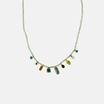 Le Fourbi de Capucine Beaded Necklace with Green and Multicolor Stones-Big Bag NY 2