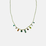 Le Fourbi de Capucine Beaded Necklace with Green and Multicolor Stones-Big Bag NY 2