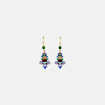 Le Fourbi de Capucine Green and Multicolor Beaded Drop Earrings-Big Bag NY