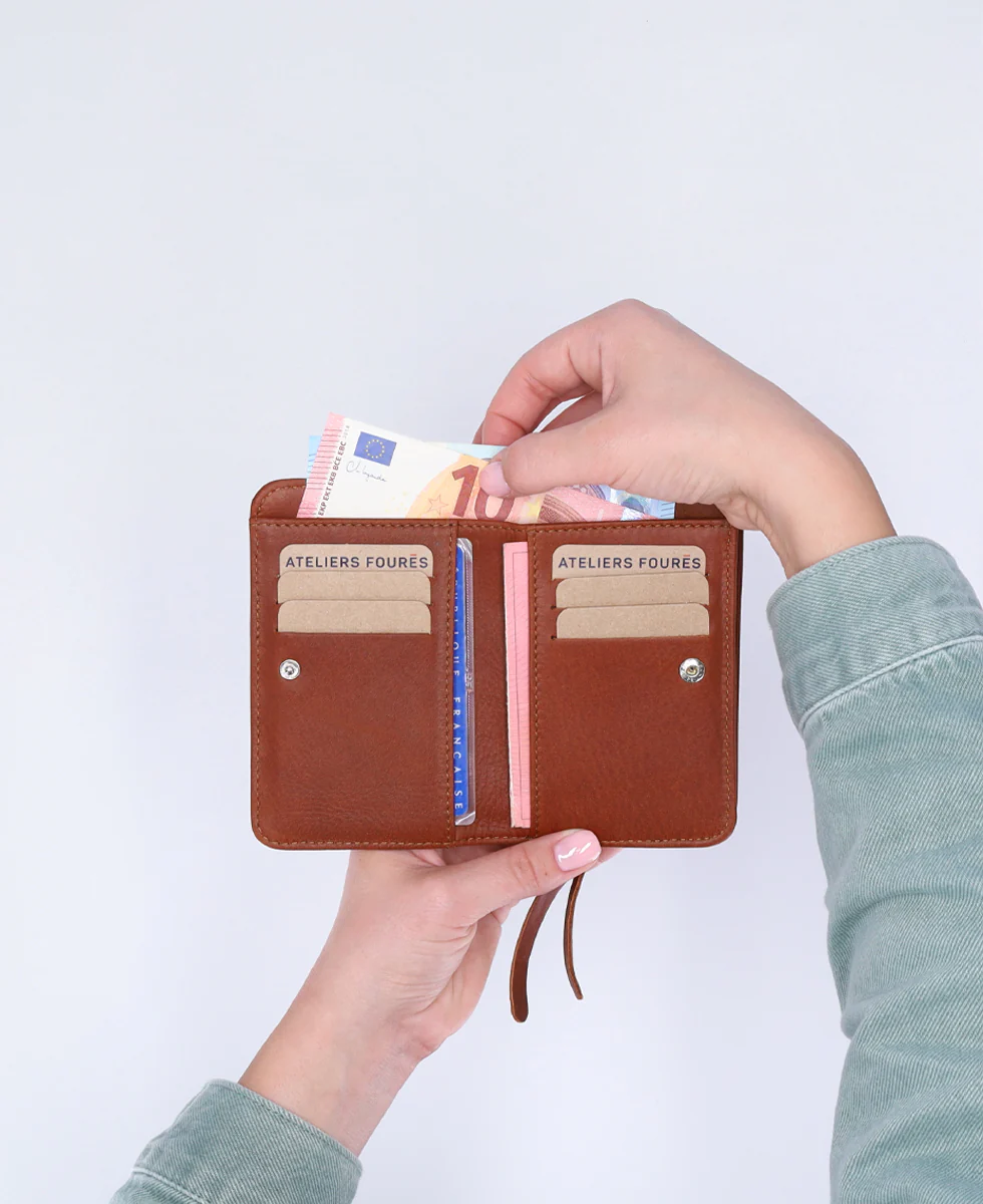 Les Ateliers Foures Fold Over Wallet with Zippered Coin Compartment - Big Bag NY
