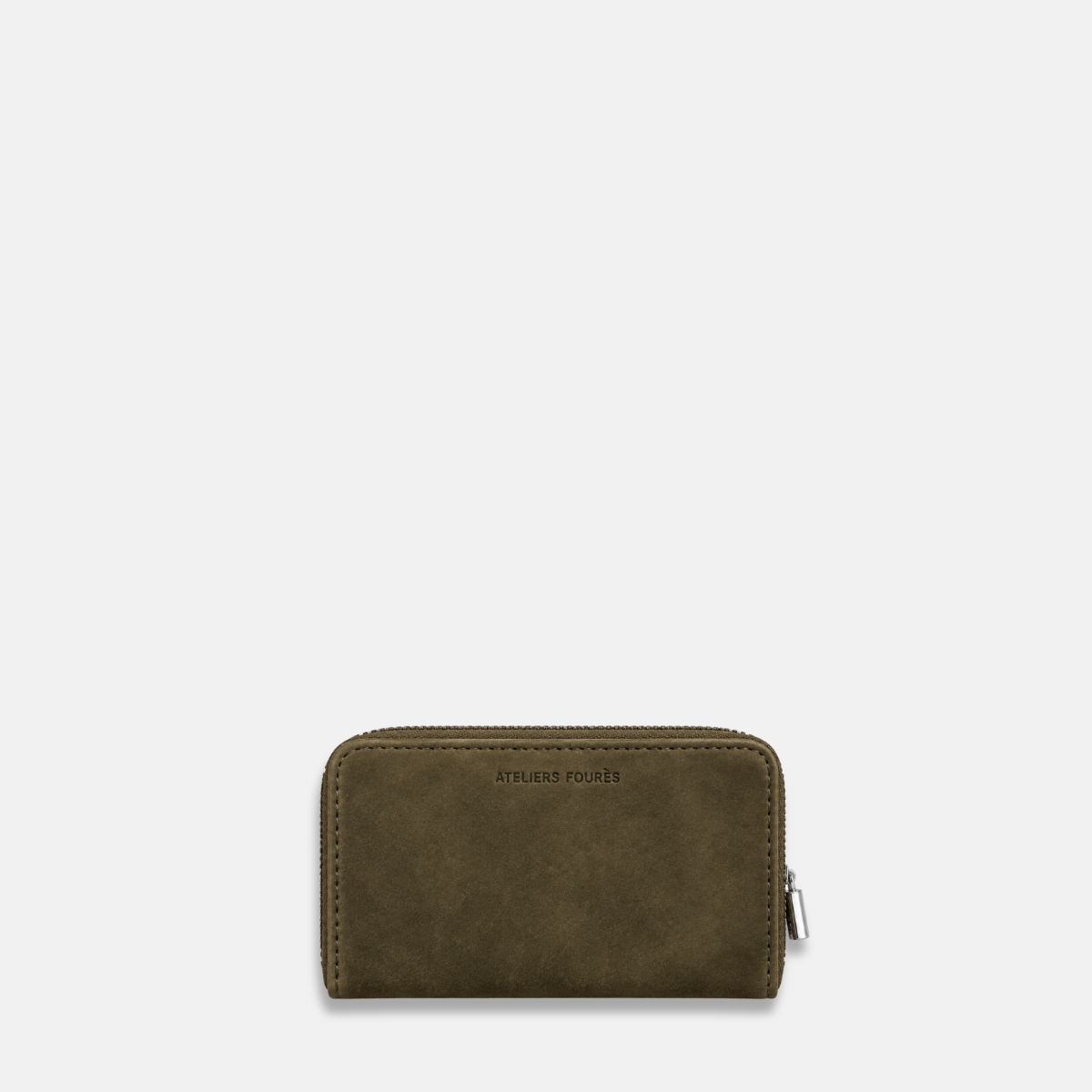 Les Ateliers Foures Fold Over Wallet with Zippered Coin Compartment in Khaki- Big Bag NY