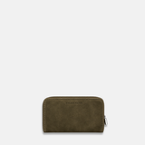 Les Ateliers Foures Fold Over Wallet with Zippered Coin Compartment in Khaki- Big Bag NY