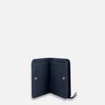 Les Ateliers Foures Fold Over Wallet with Zippered Coin Compartment in Navy- Big Bag NY