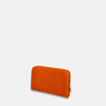 Les Ateliers Foures Fold Over Wallet with Zippered Coin Compartment in Orange- Big Bag NY
