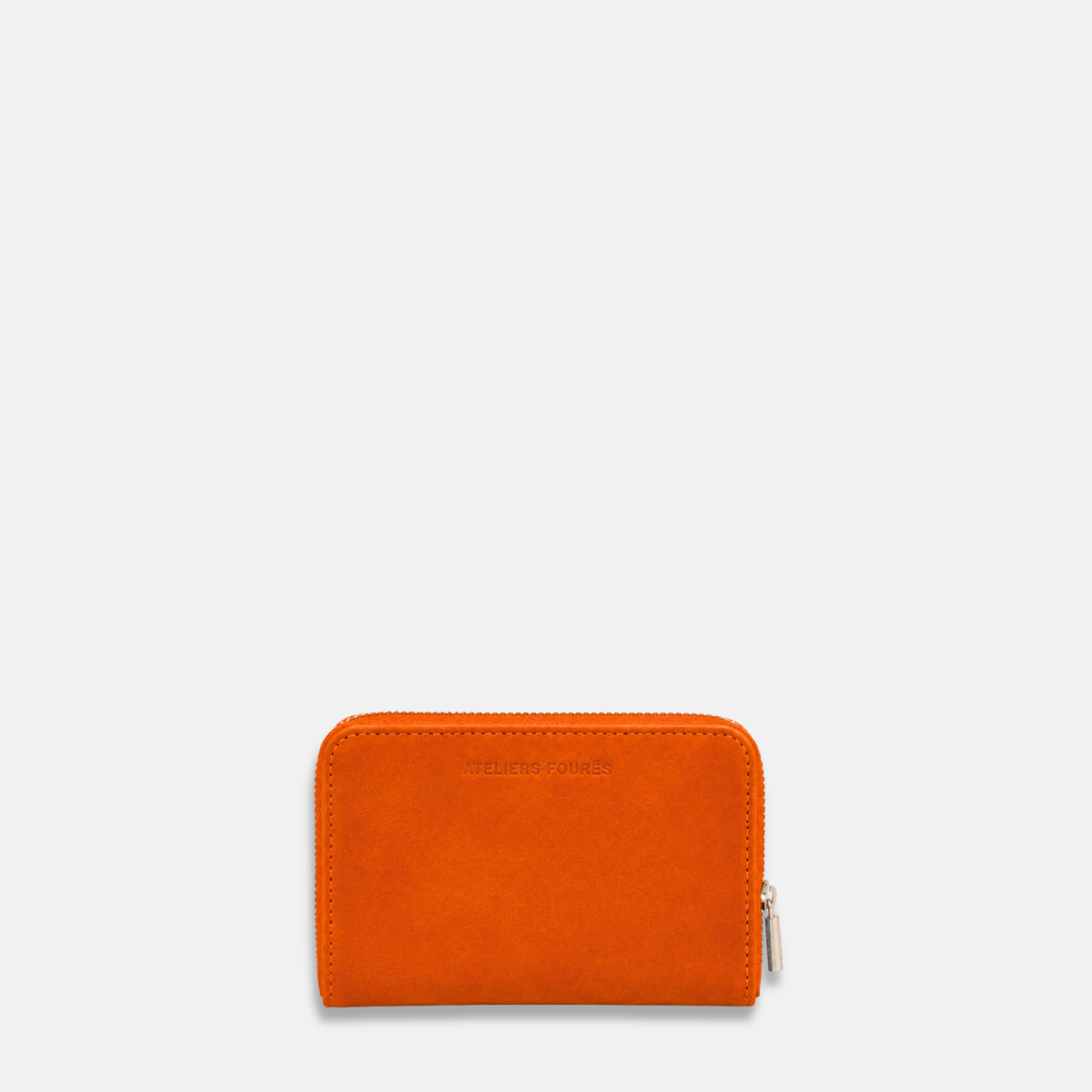 Les Ateliers Foures Fold Over Wallet with Zippered Coin Compartment in Orange- Big Bag NY