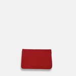 Les Ateliers Foures Fold Over Wallet with Zippered Coin Compartment in Red - big Bag Ny