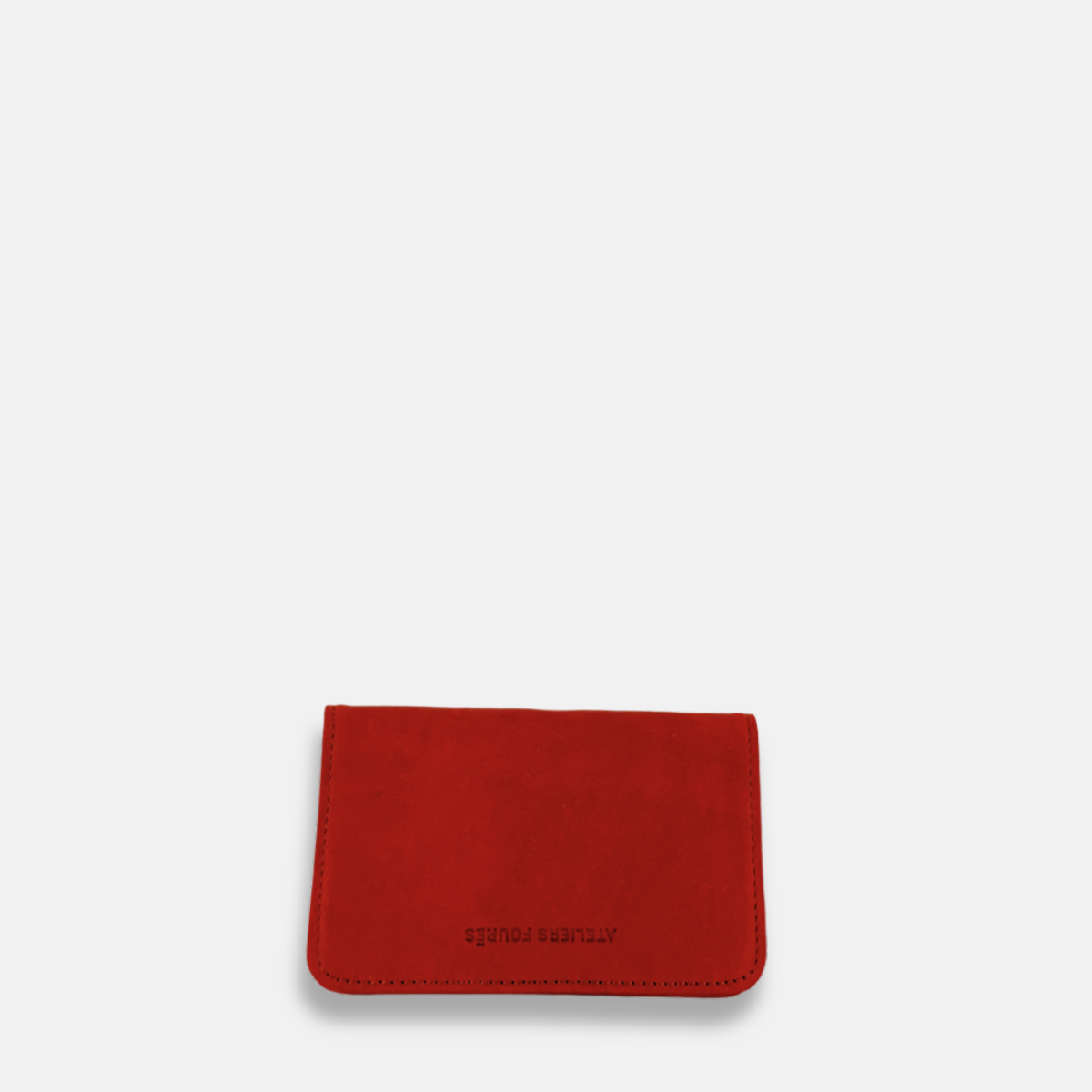 Les Ateliers Foures Fold Over Wallet with Zippered Coin Compartment in Red - big Bag Ny
