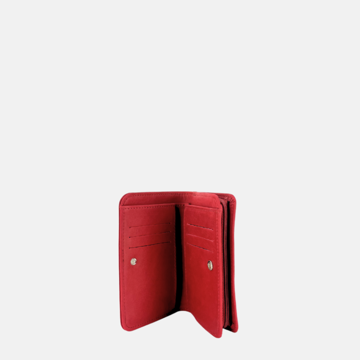 Les Ateliers Foures Fold Over Wallet with Zippered Coin Compartment in Red - big Bag Ny