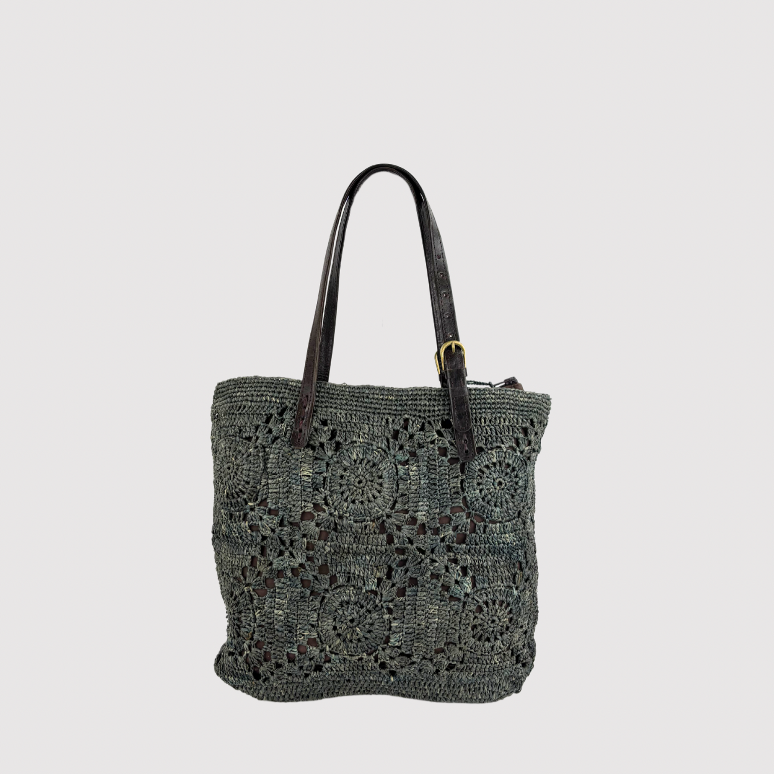 Rabarany Liana Zippered Straw Tote - BIg Bag NY