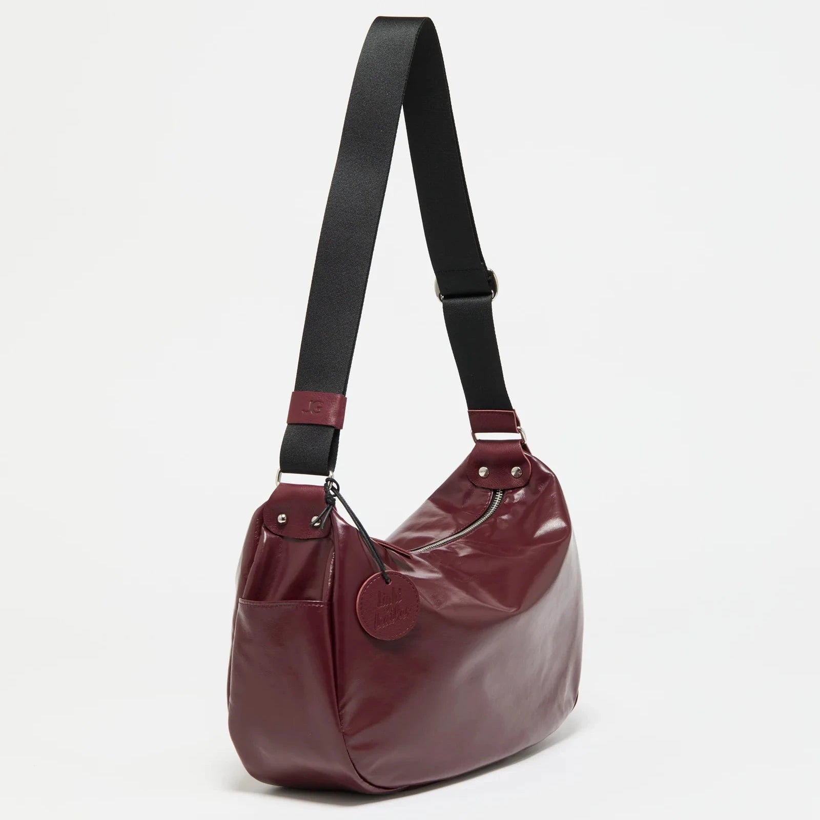Liris Light Leather Shoulder Bag in Bordeaux - Big Bag NY