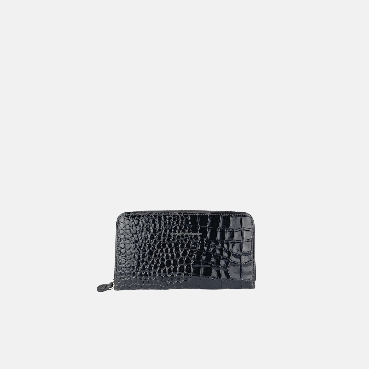 Long Zip Around Clutch Wallet in Embossed Alligator Leather - Big Bag NY