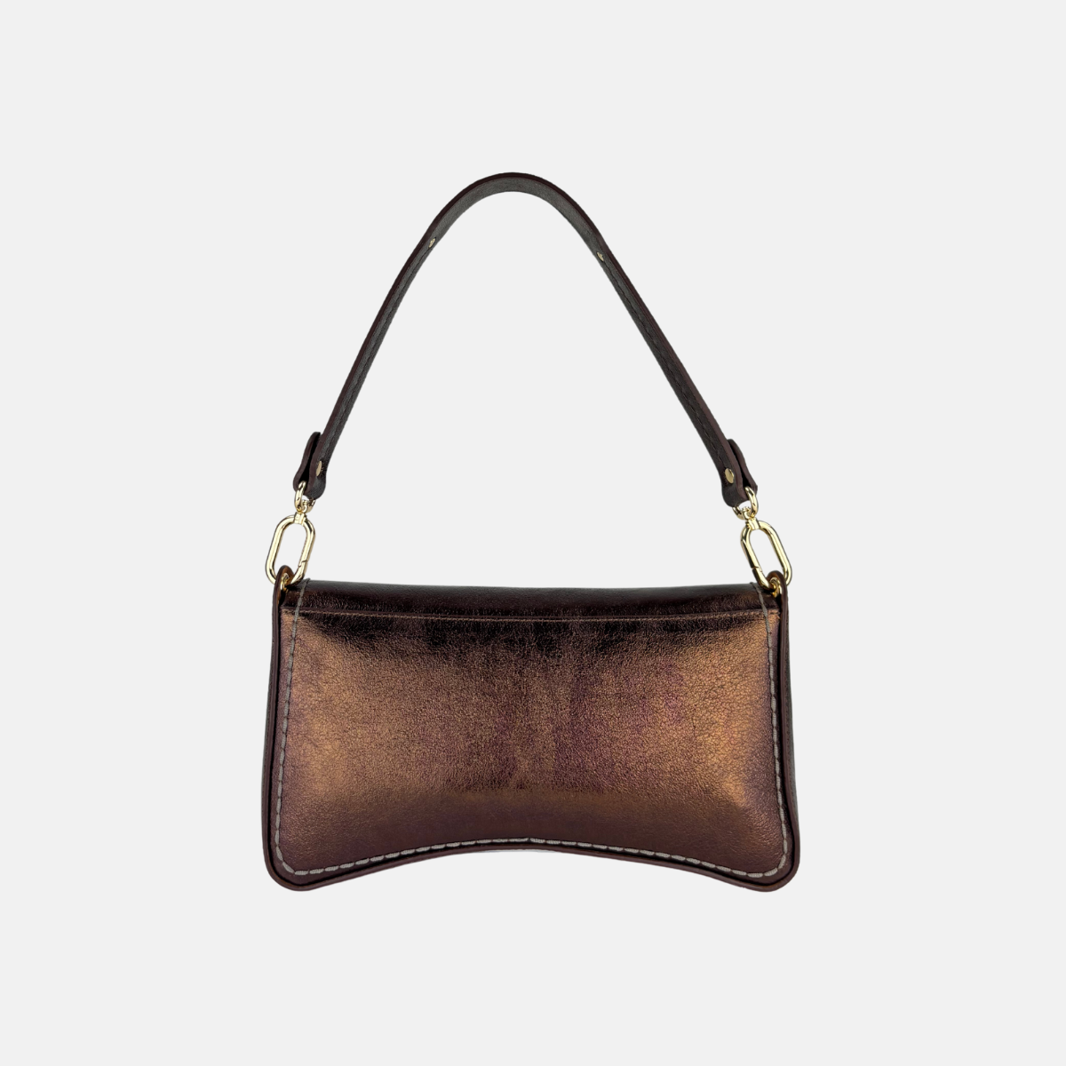 MINIBAG Medium Turn Lock Flap Shoulder Bag Copper back - Big Bag NY
