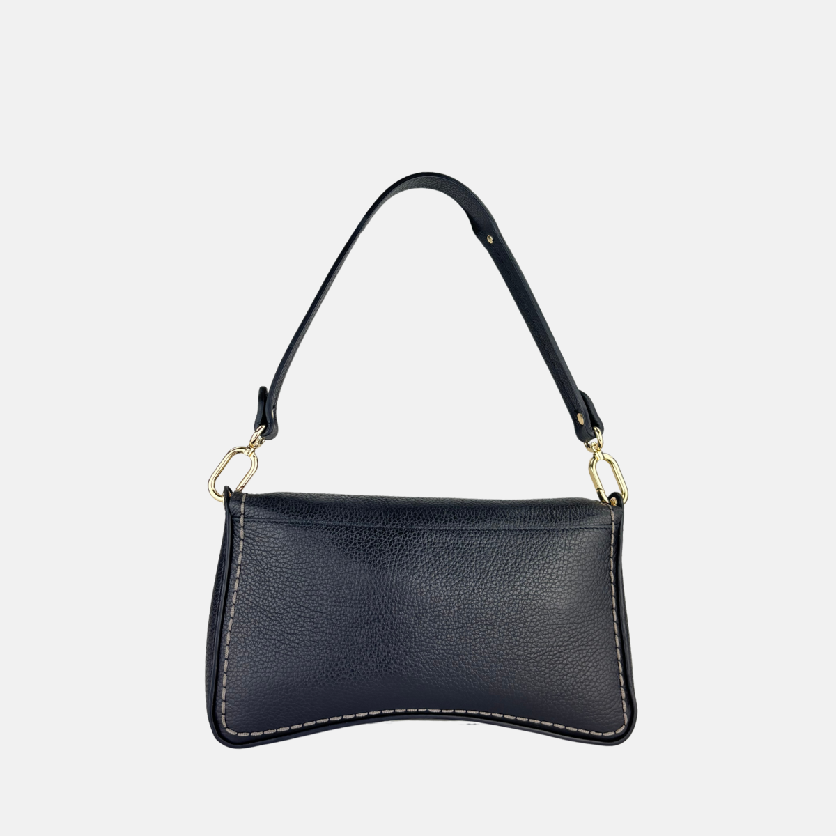 LEATHER SHOULDER MINIBAG ブラック MINIBAG Medium Turn Lock Flap Shoulder Bag – Big Bag
