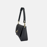 MINIBAG Medium Turn Lock Flap Shoulder Bag Nero Black side - Big Bag NY