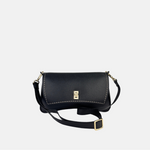 MINIBAG Medium Turn Lock Flap Shoulder Bag Nero Black side - Big Bag NY
