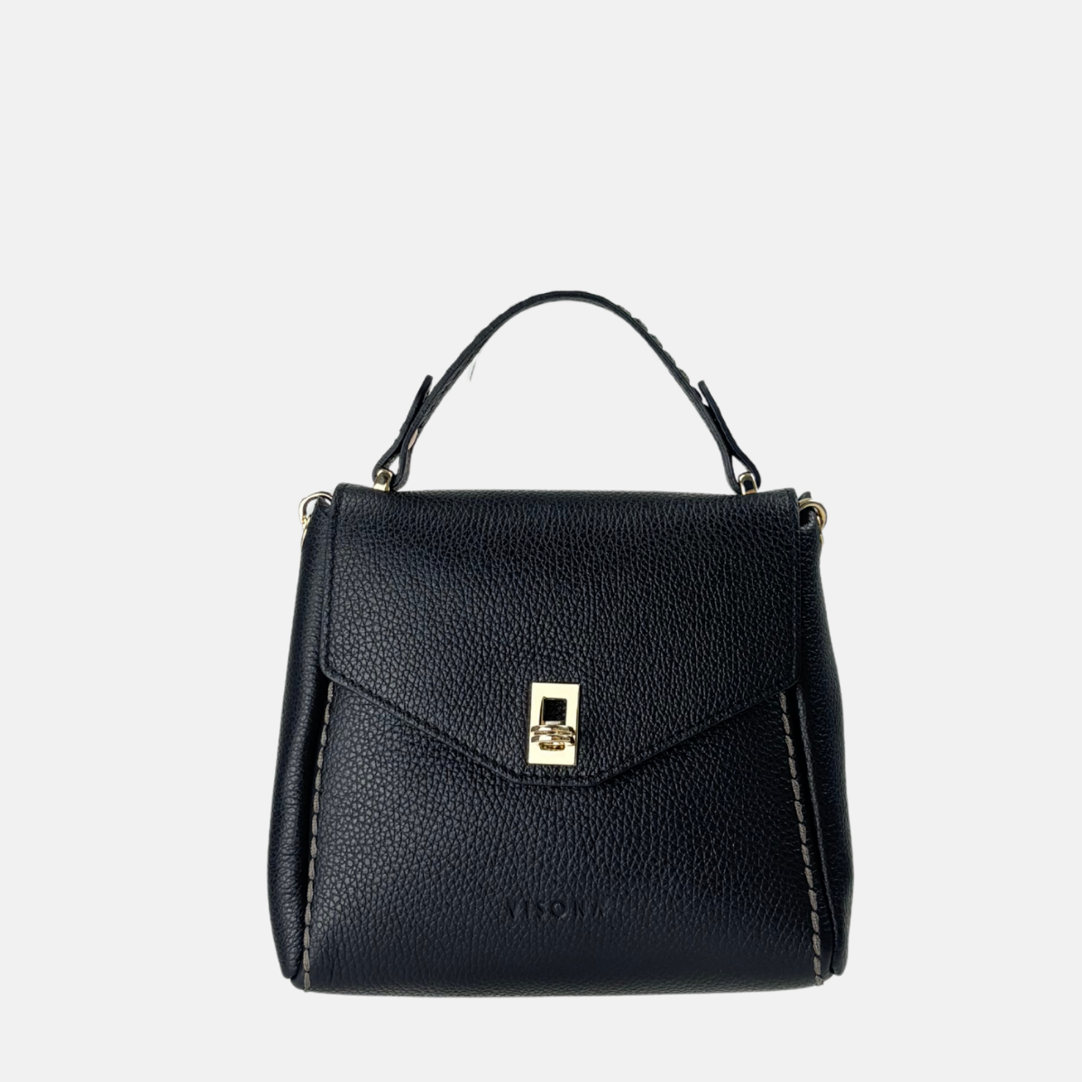 MINI BAG Medium Turn Lock Top Handle Bag Nero Black - Big Bag NY