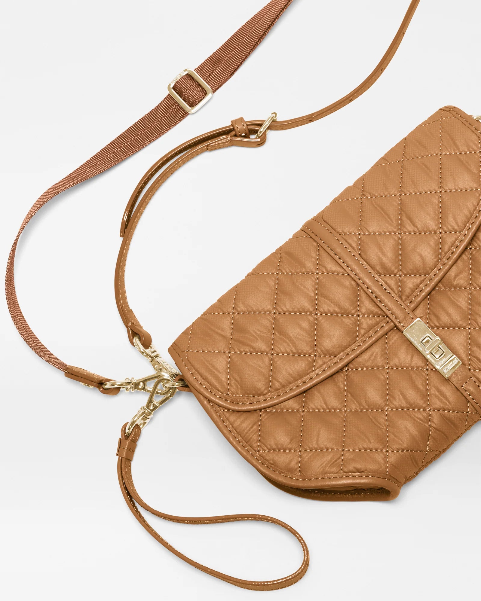 MZ WALLACE Astor Small Convertible Clutch in Cognac - Big Bag NY