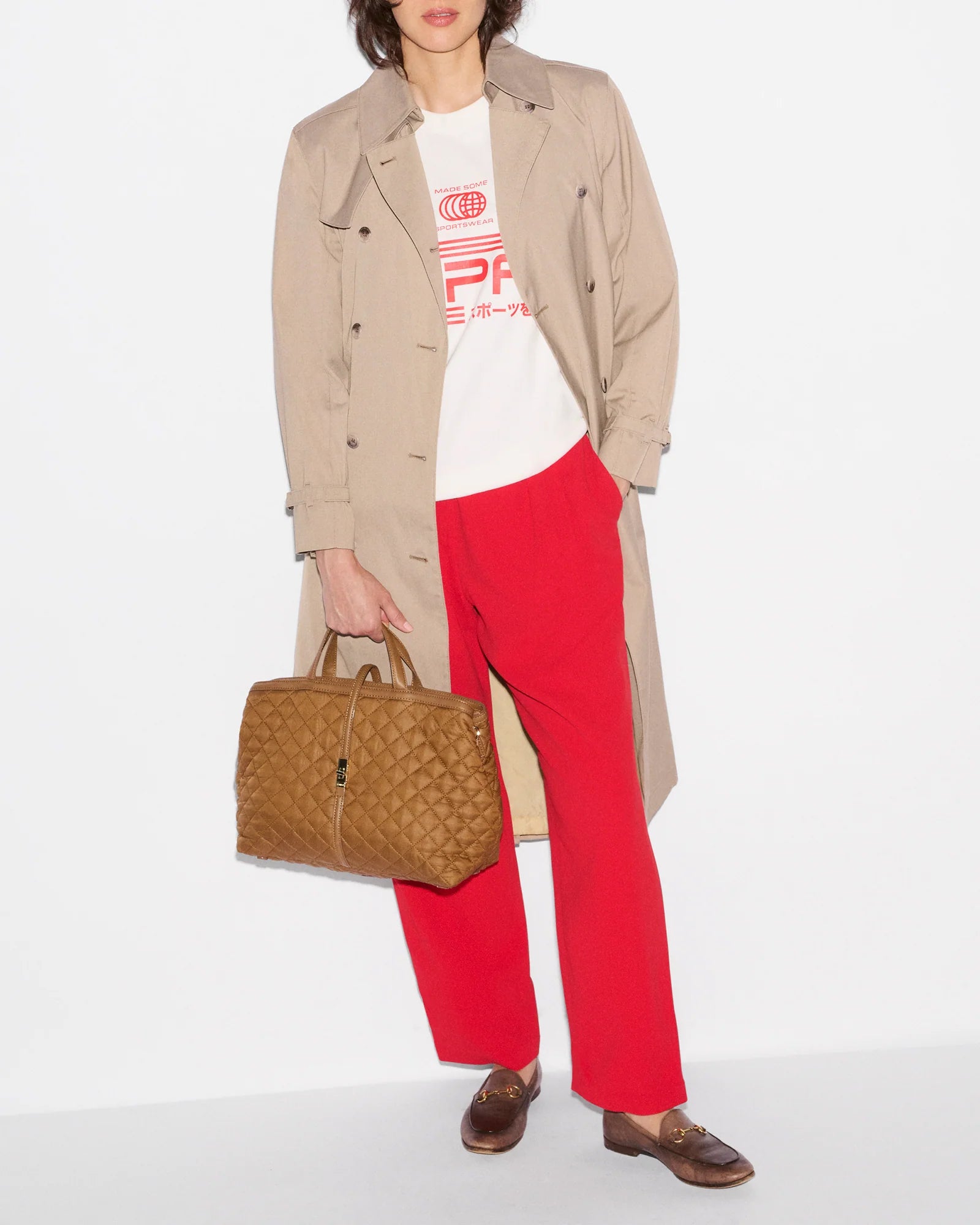 MZ WALLACE Medium Astor Top Handle Bag with Crossbody Strap in Cognac - Big Bag NY