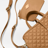 MZ WALLACE Medium Astor Top Handle Bag with Crossbody Strap in Cognac - Big Bag NY