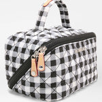 MZ WALLACE Metro Accordion Cosmetic Case In Black White Gingham - Big Bag NY