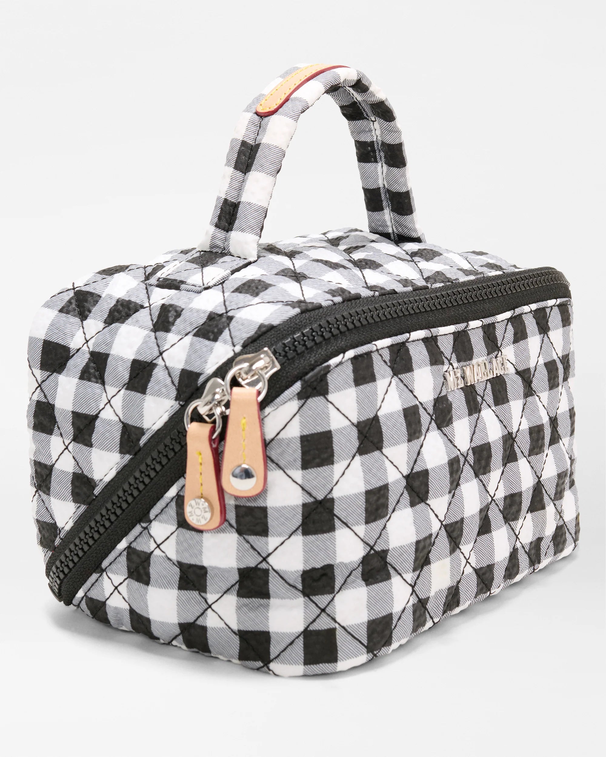 MZ WALLACE Metro Accordion Cosmetic Case In Black White Gingham - Big Bag NY