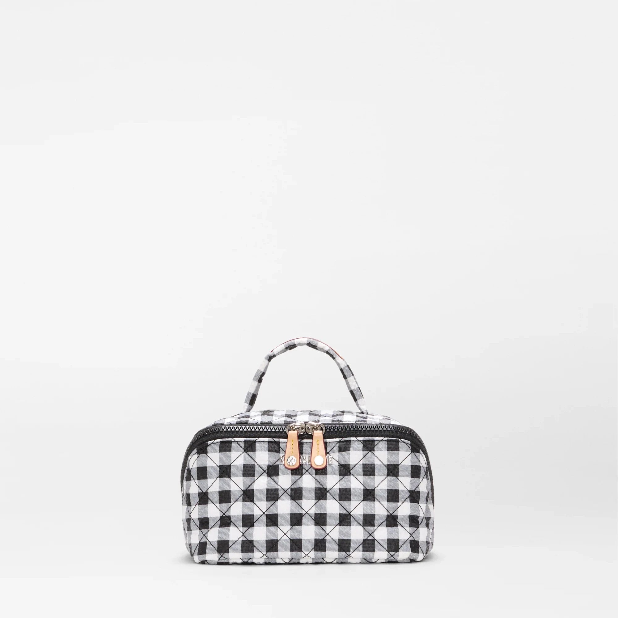 MZ WALLACE Metro Accordion Cosmetic Case In Black White Gingham - Big Bag NY