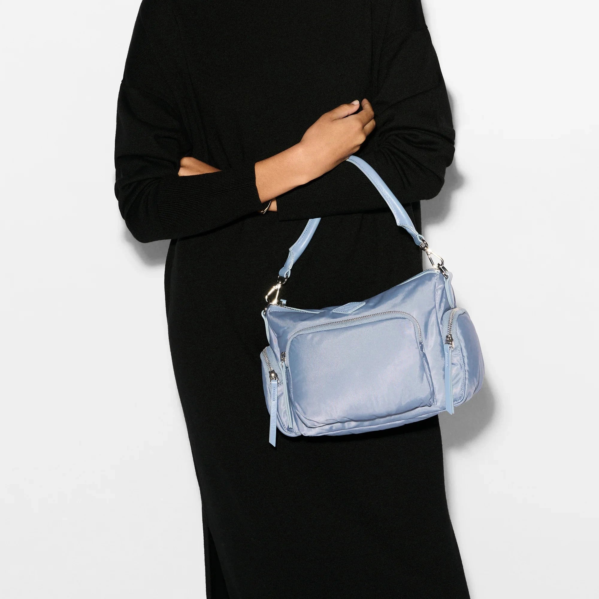 MZ Wallace Chelsea Crossbody Stone Blue - Big Bag NY
