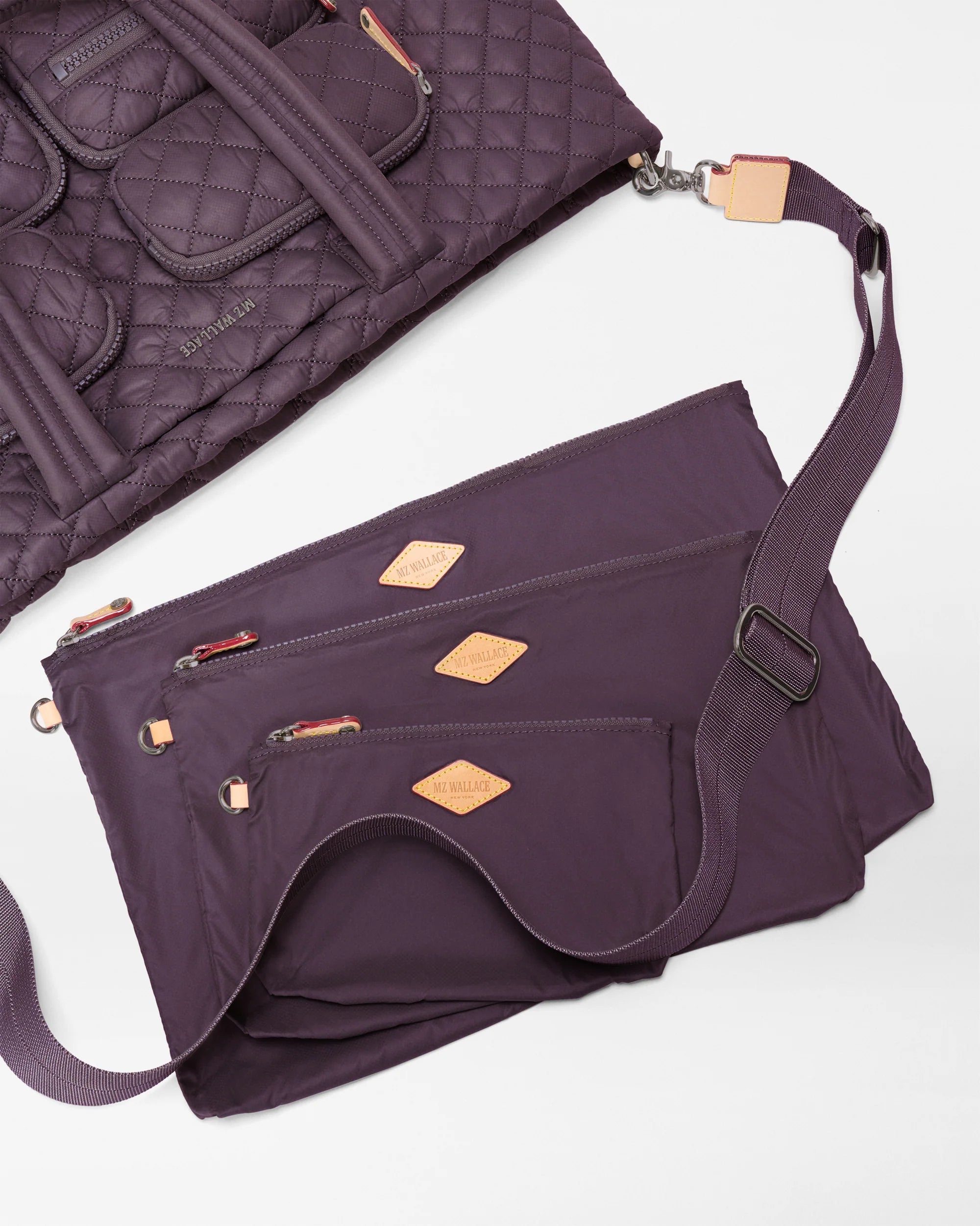 MZ Wallace Large Metro Travel Tote in Raisin - Big Bag NY