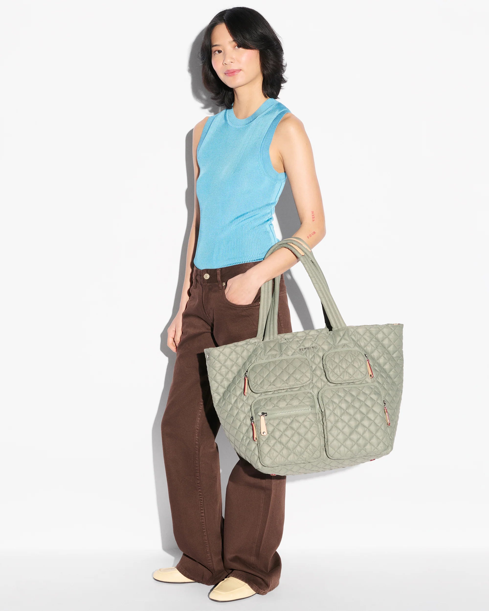 MZ Wallace Large Metro Travel Tote in Agave - Big Bag NY