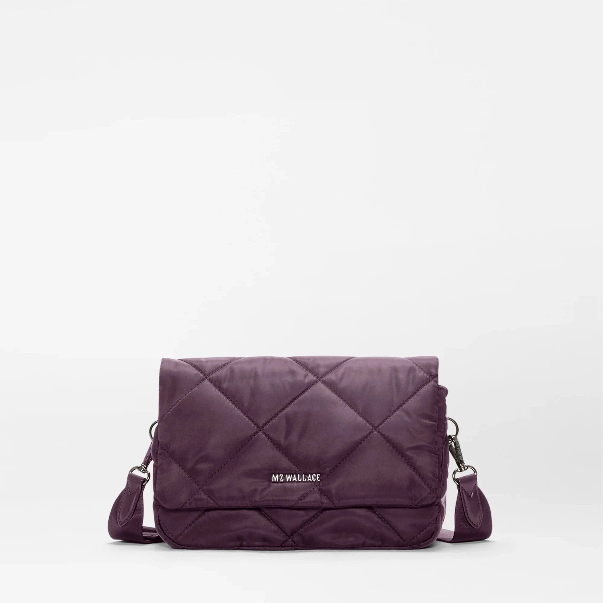 MZ Wallace Madison Flap Crossbody in Raisin - Big Bag Ny