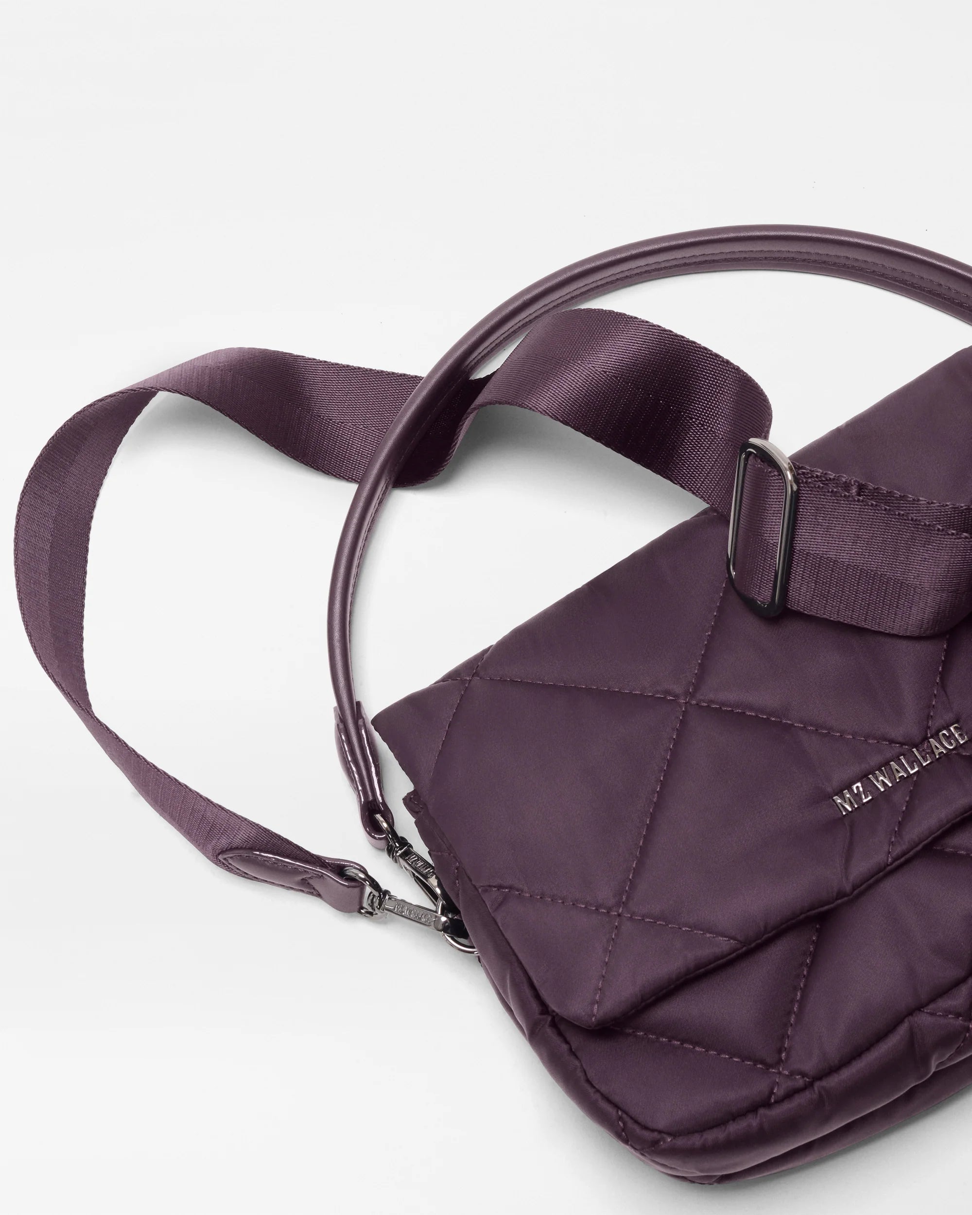 MZ Wallace Madison Flap Crossbody in Raisin - Big Bag Ny